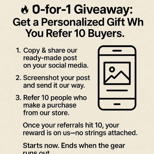 🔥 10-for-1 Giveaway: Get a Personalized Gift When You Refer 10 Buyers!