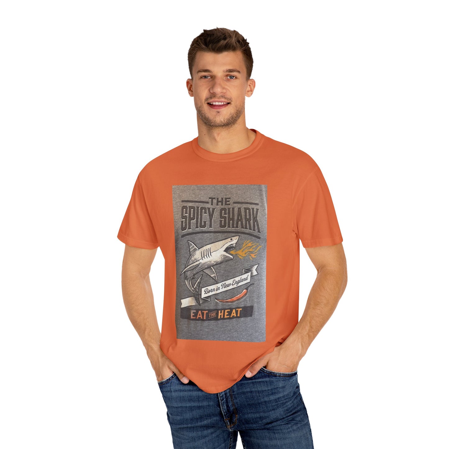 Spicy Shark Unisex T-Shirt | Relaxed Fit, Beachwear & BBQ Gift Idea