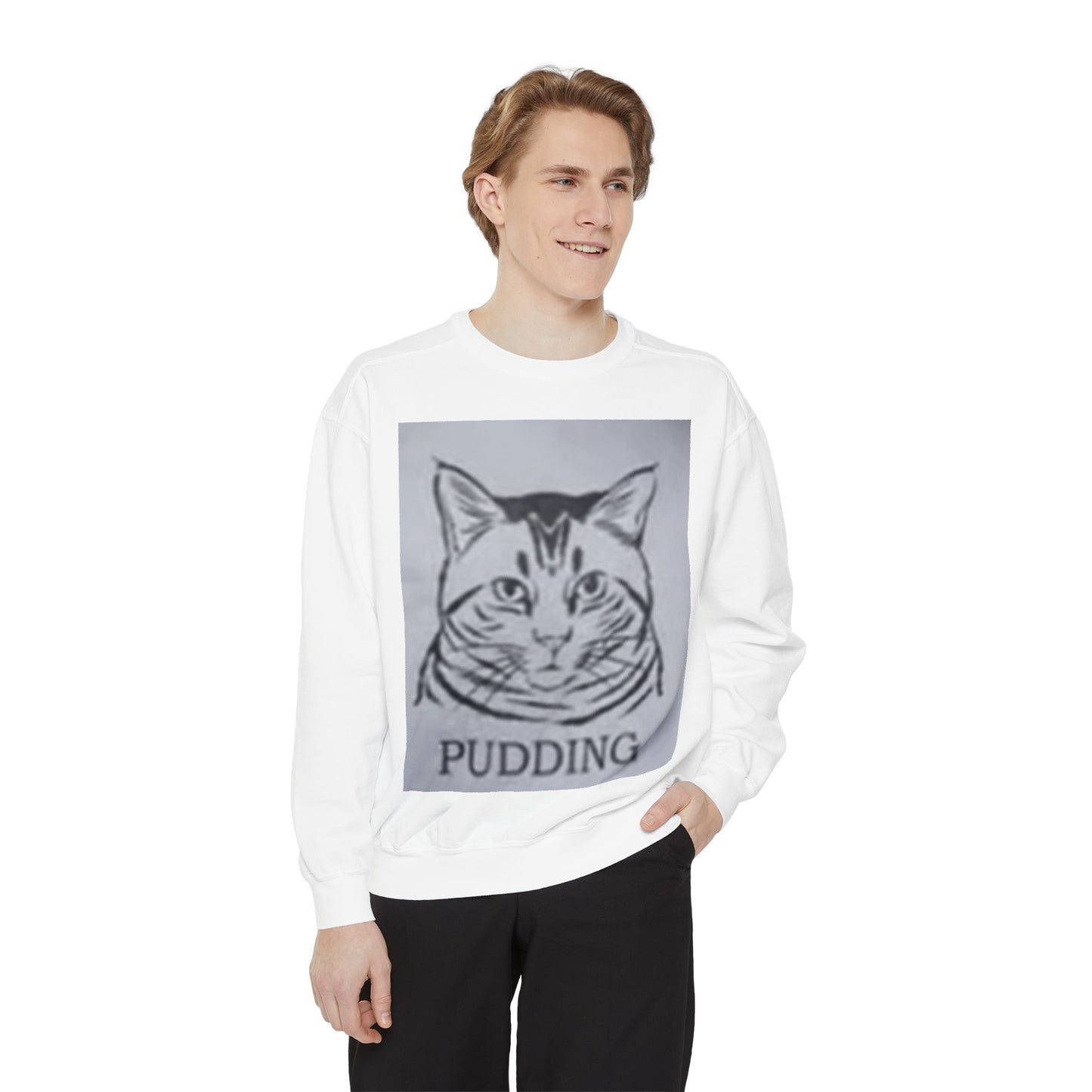 Funny Pudding Cat Sweatshirt – Cozy Gift for Cat Lovers