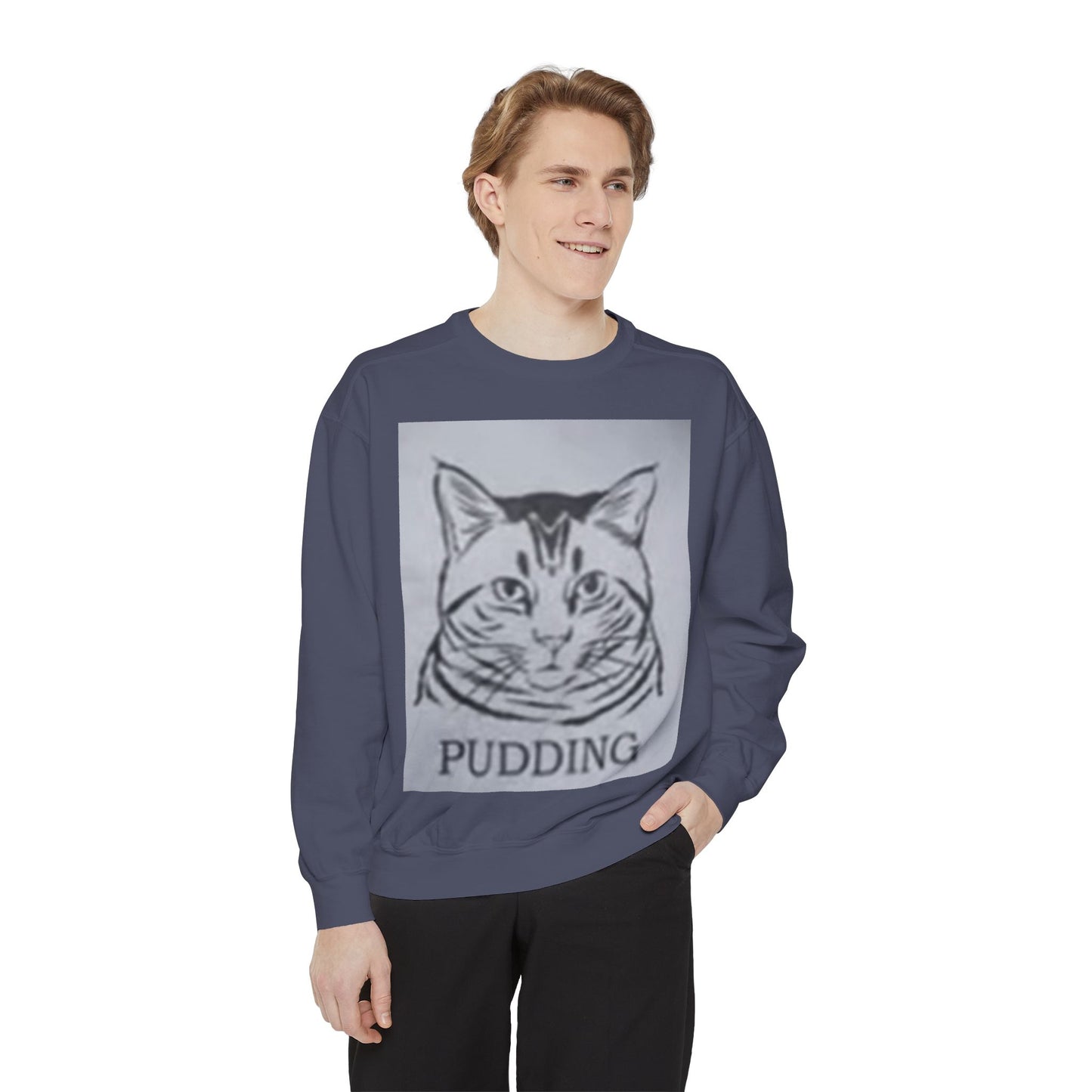 Funny Pudding Cat Sweatshirt – Cozy Gift for Cat Lovers