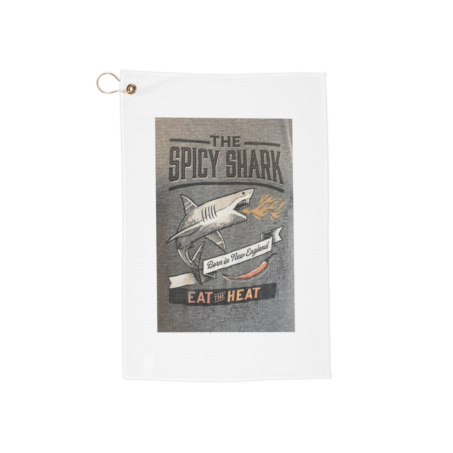 Golf Towels with Spicy Shark Design | Unique Golf Gifts, Sports Accessories, Beach Towels, Funny Towels, Golf Enthusiast Essentials
