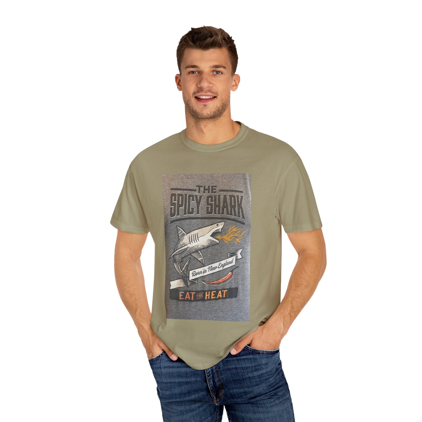 Spicy Shark Unisex T-Shirt | Relaxed Fit, Beachwear & BBQ Gift Idea
