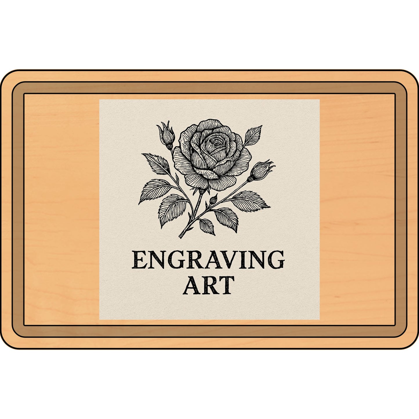 Engraved Rose Cutting Board – Floral Kitchen Gift
