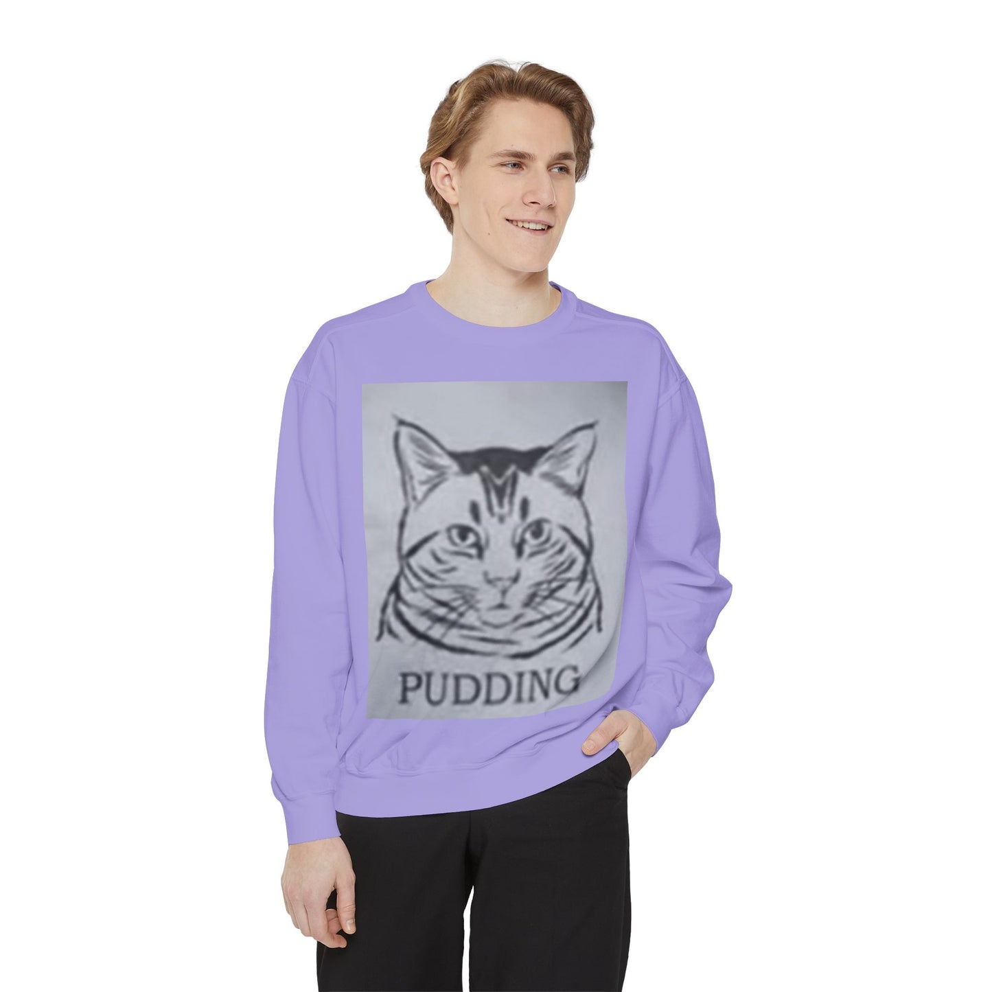 Funny Pudding Cat Sweatshirt – Cozy Gift for Cat Lovers