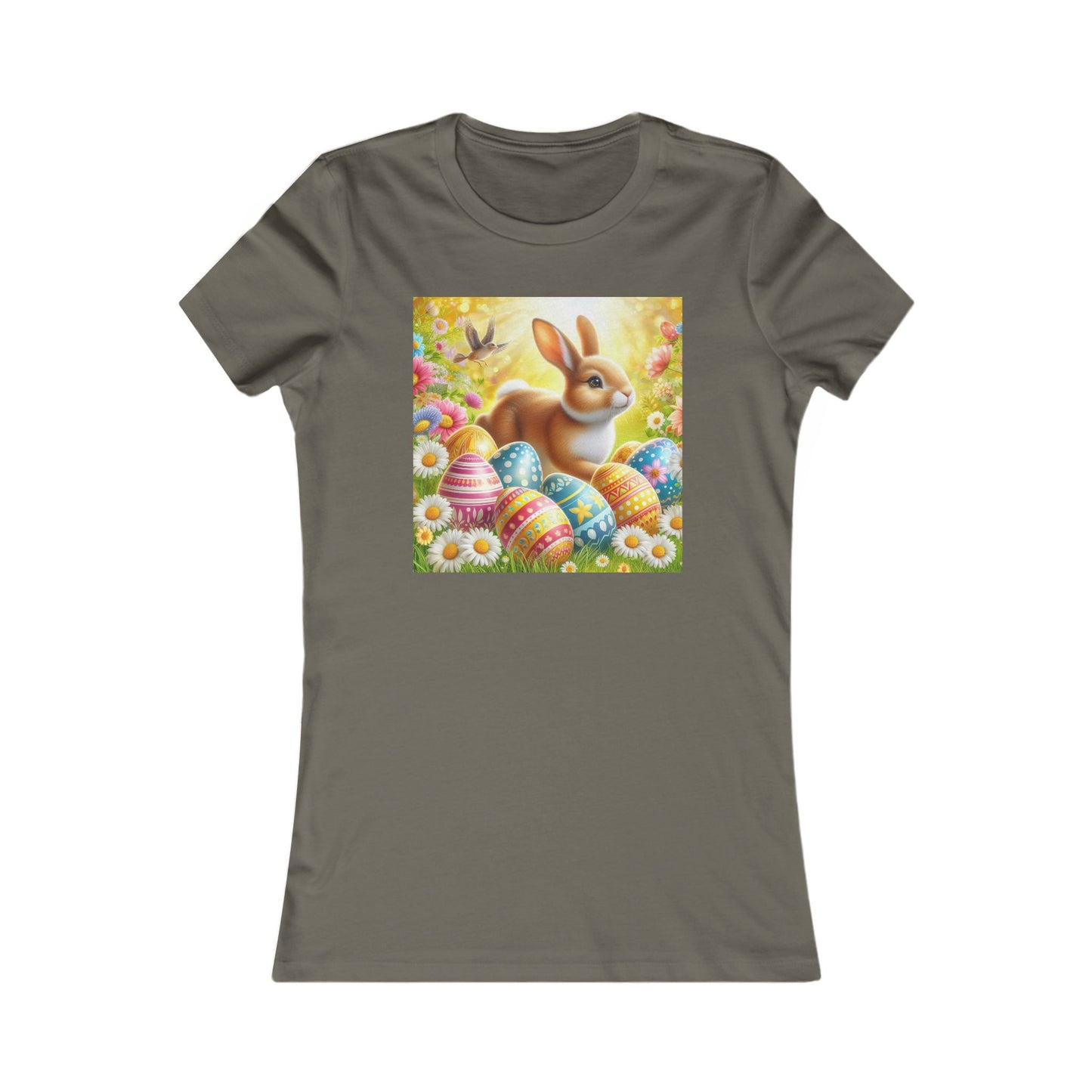 Women's Easter Bunny & Eggs Tee - Perfect Spring Celebration Top