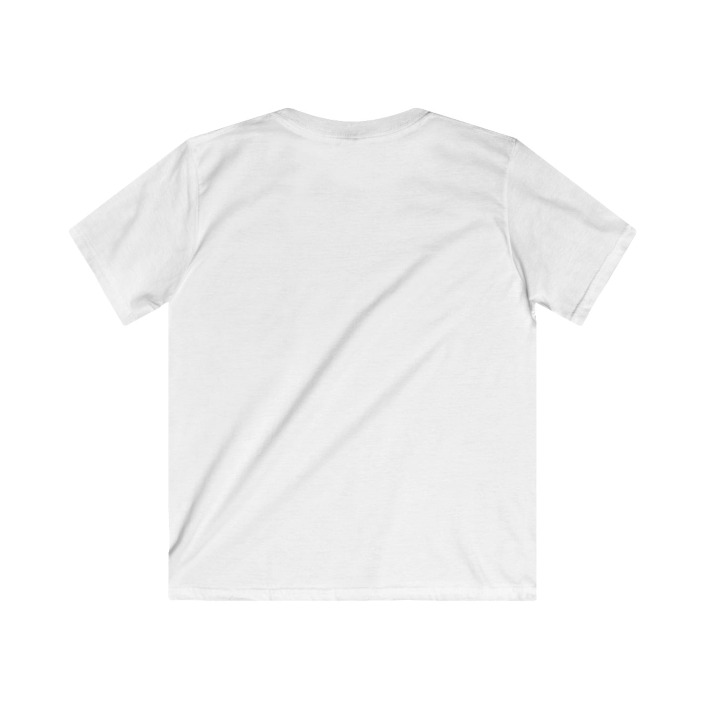Adventure Awaits Kids Softstyle Tee with Mountain and Hot Air Balloon Design