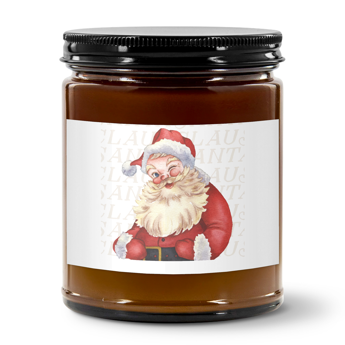 Amber Jar Candle 9oz | Black Lid | White Label | Gift-Ready