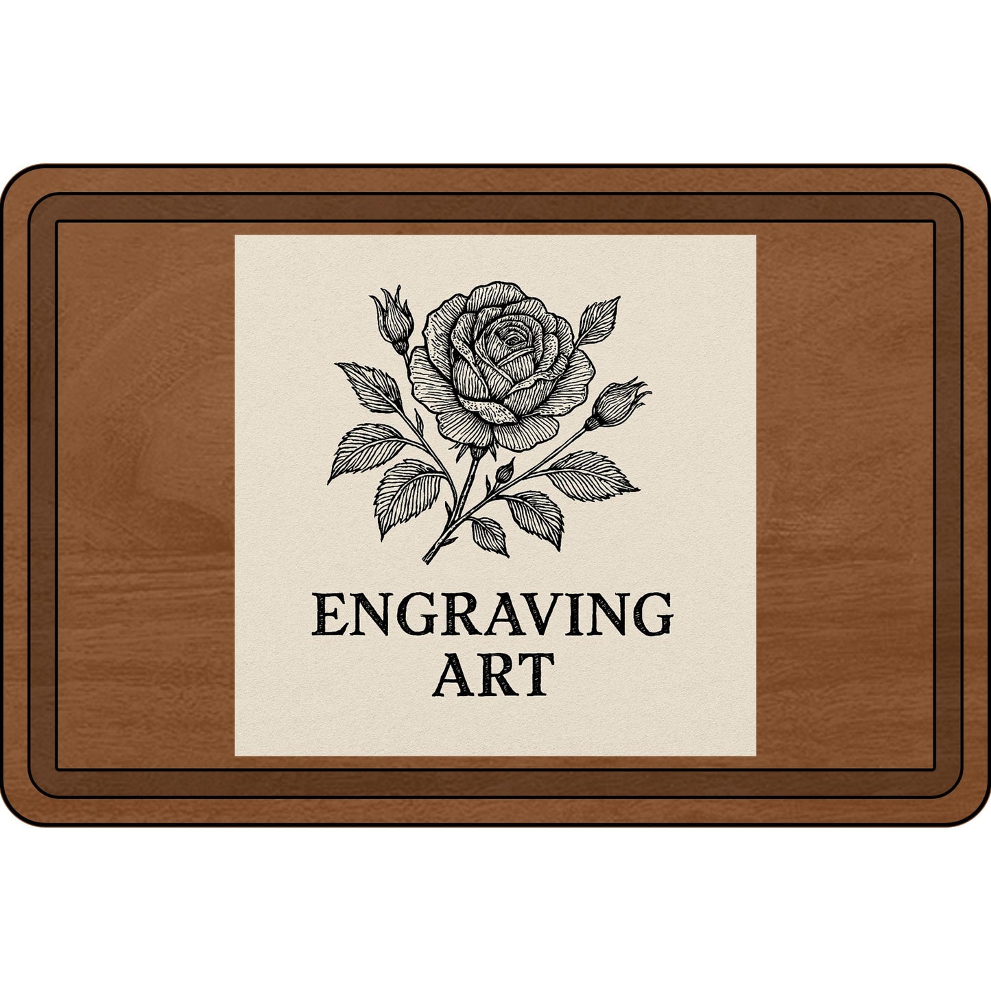 Engraved Rose Cutting Board – Floral Kitchen Gift