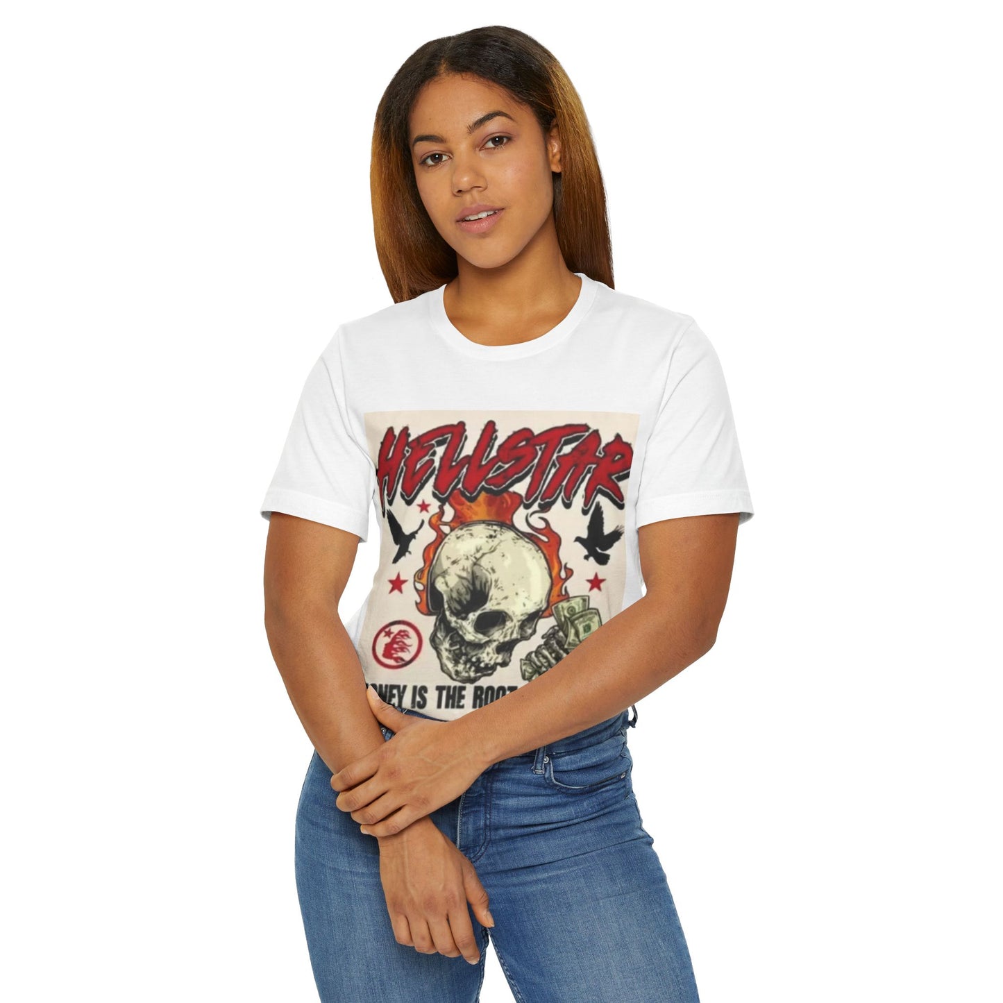 Hellstar Money Skull Unisex Jersey T-Shirt - Edgy Graphic Tee for Bold Statements