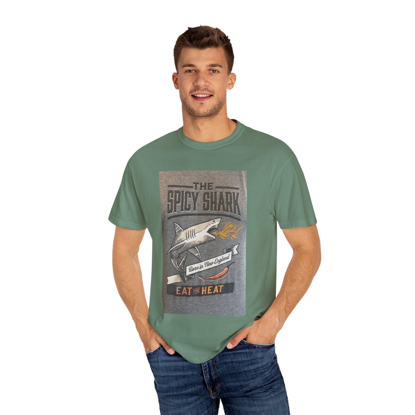 Spicy Shark Unisex T-Shirt | Relaxed Fit, Beachwear & BBQ Gift Idea