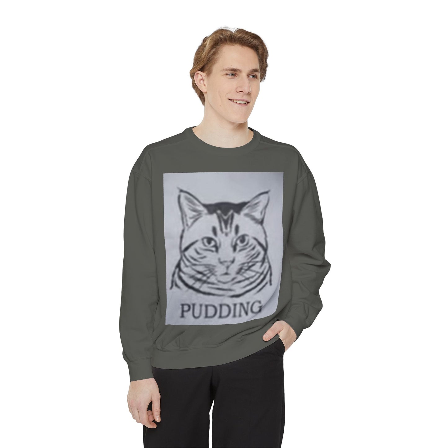 Funny Pudding Cat Sweatshirt – Cozy Gift for Cat Lovers