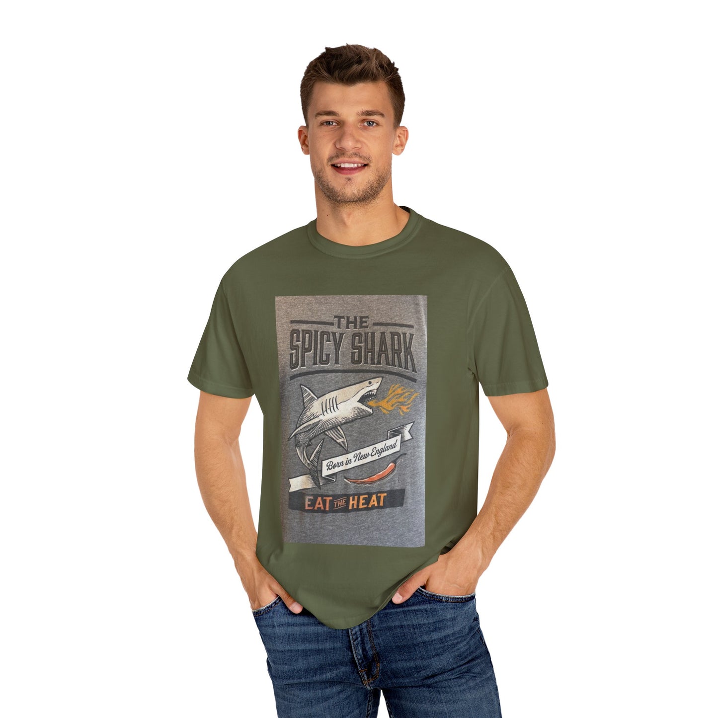 Spicy Shark Unisex T-Shirt | Relaxed Fit, Beachwear & BBQ Gift Idea