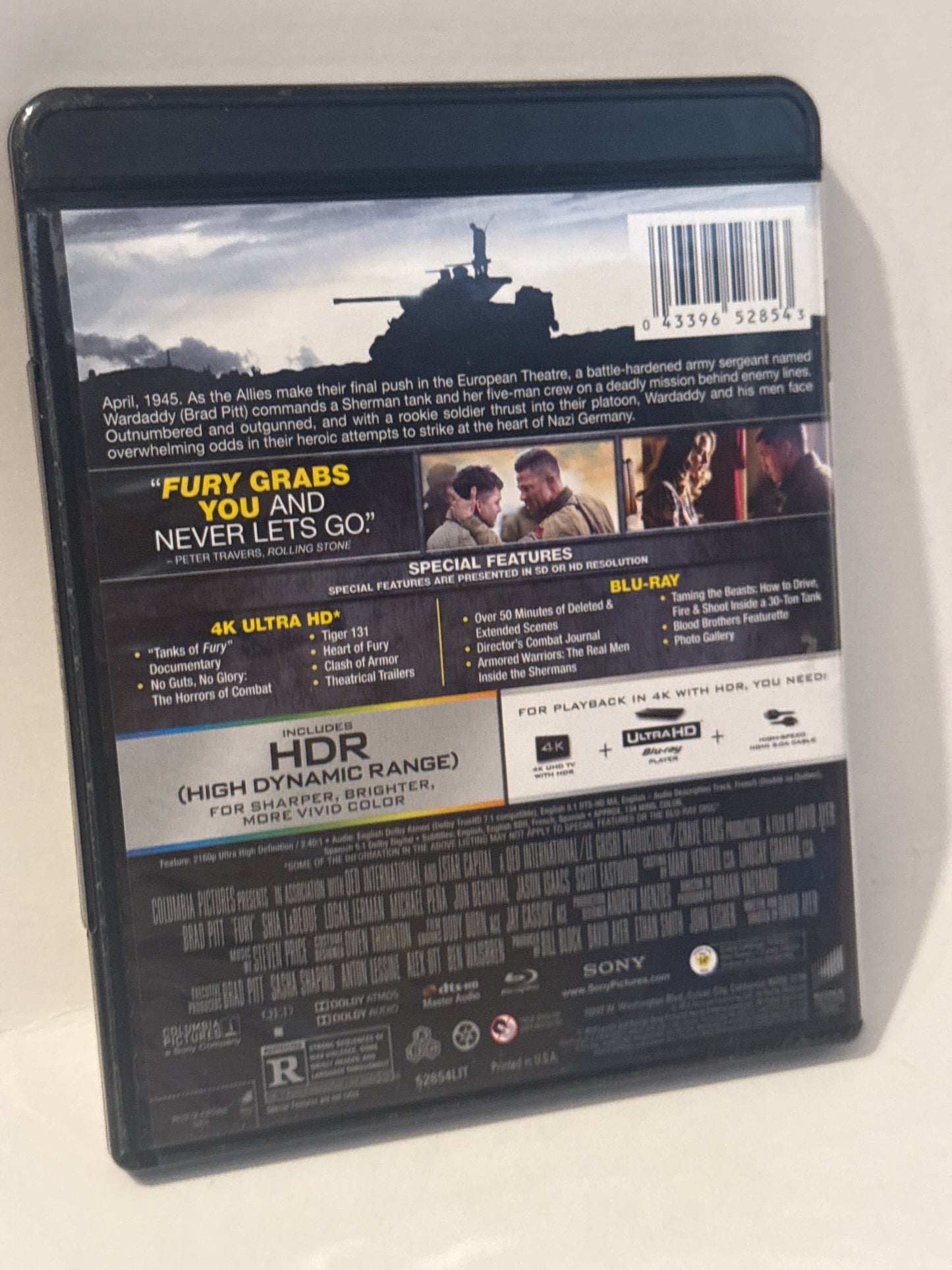 Dramatic war scene from Fury 4K Ultra HD Blu-ray.