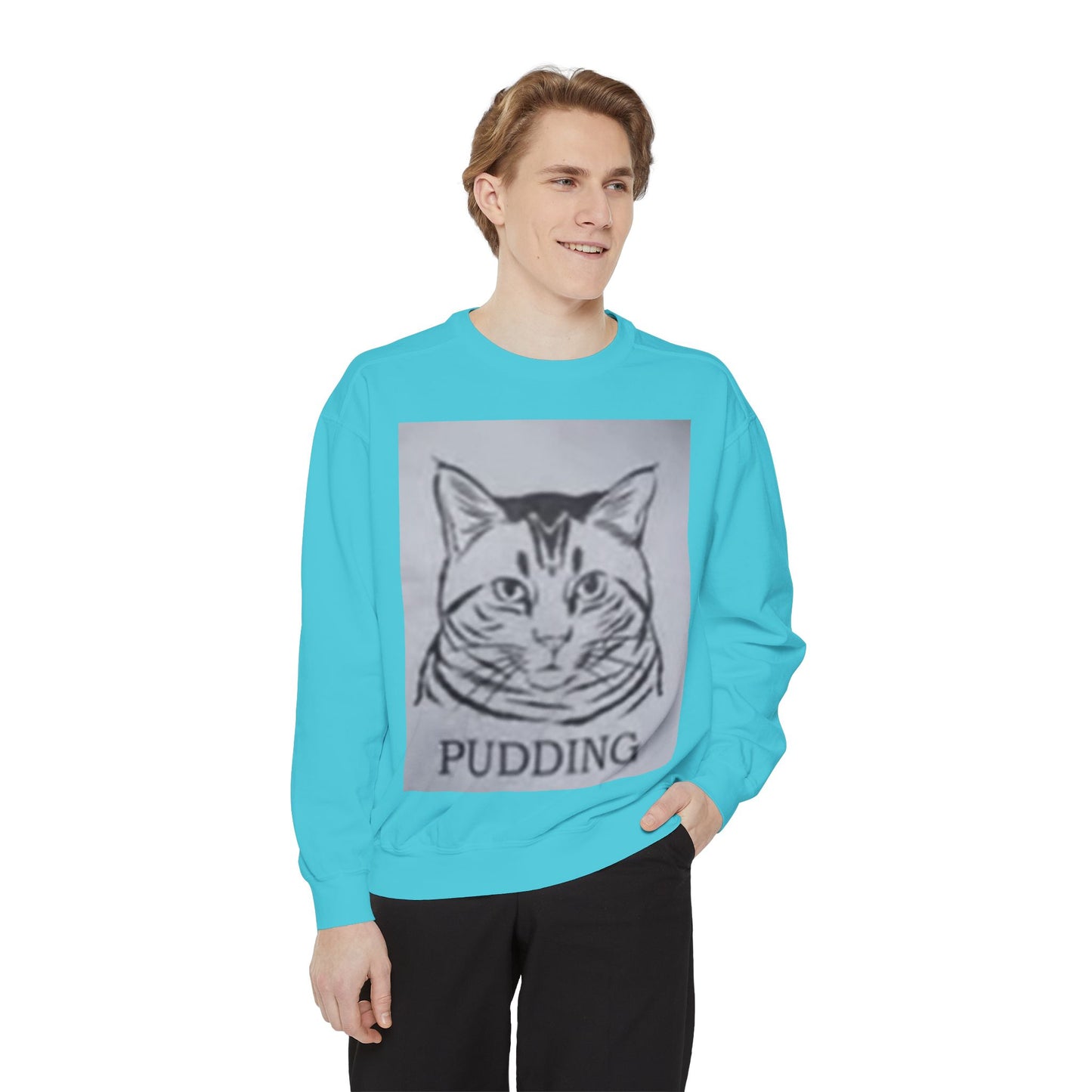 Funny Pudding Cat Sweatshirt – Cozy Gift for Cat Lovers