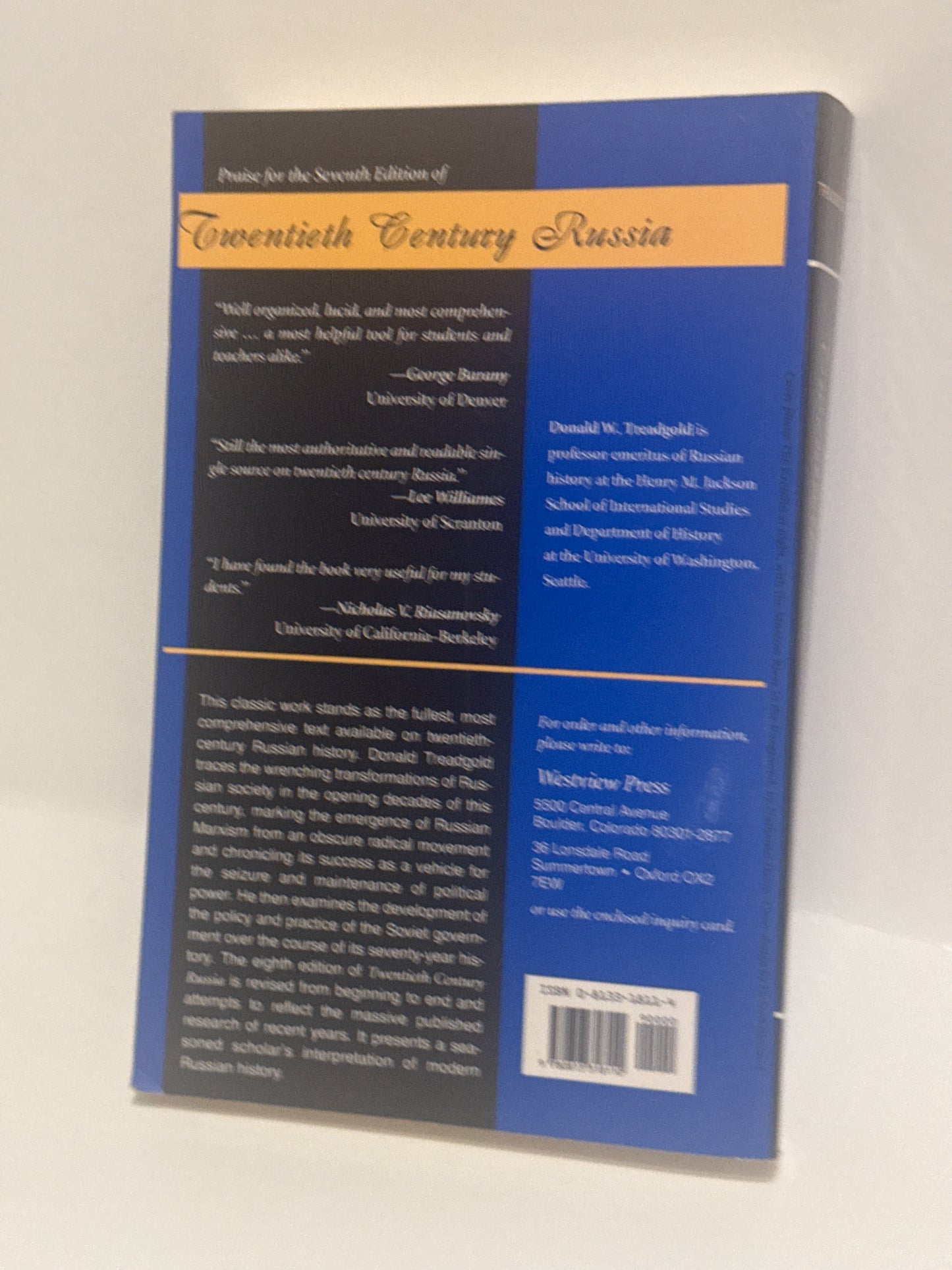 Twentieth Century Russia: Eighth Edition by Donald W. Treadgold