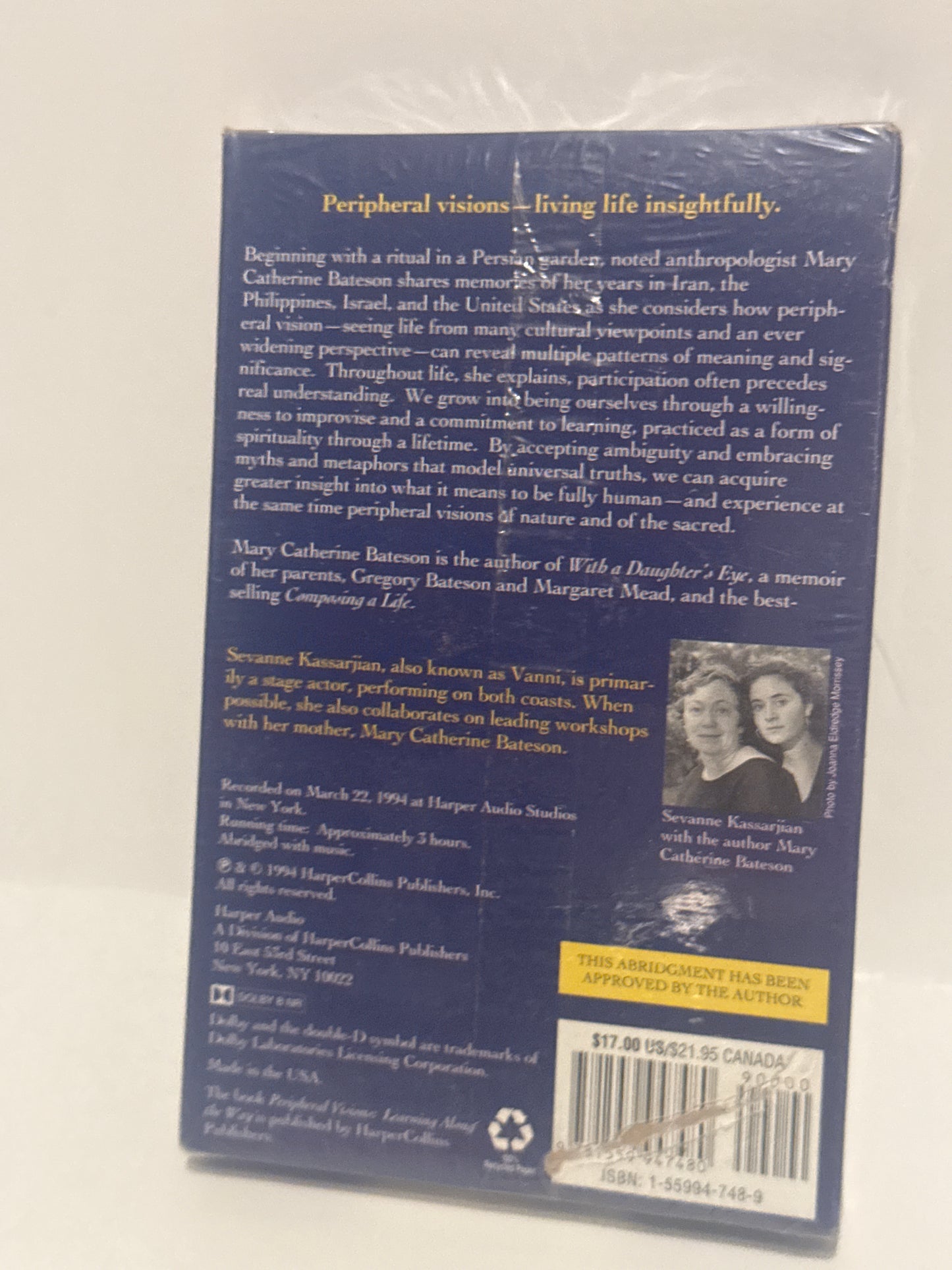 Peripheral Visions: Learning Along the Way by Mary Catherine Bateson (Audiobook)