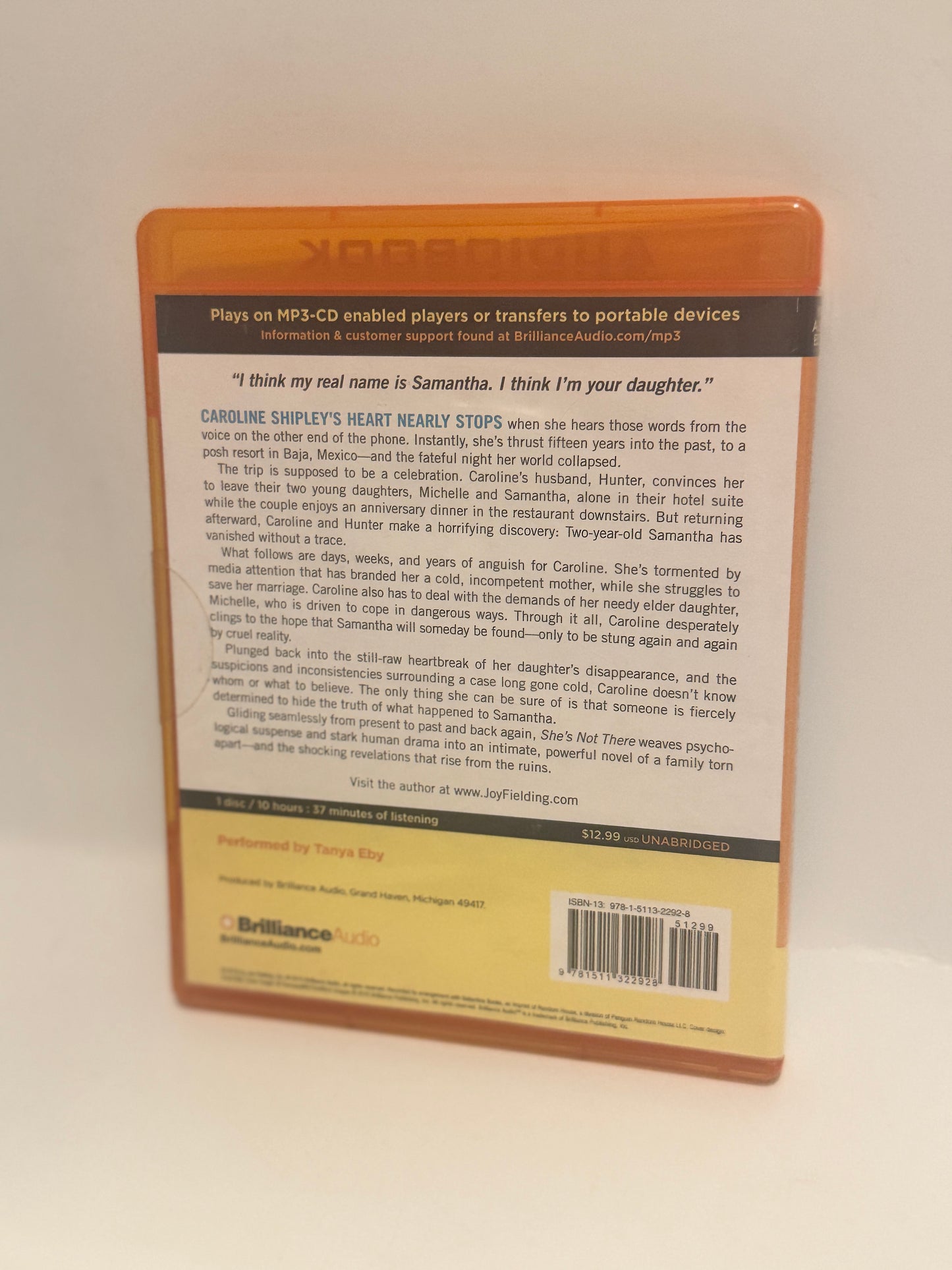 Joy Fielding's 'She's Not There' Audiobook - MP3 Audio Format - Thrilling Story