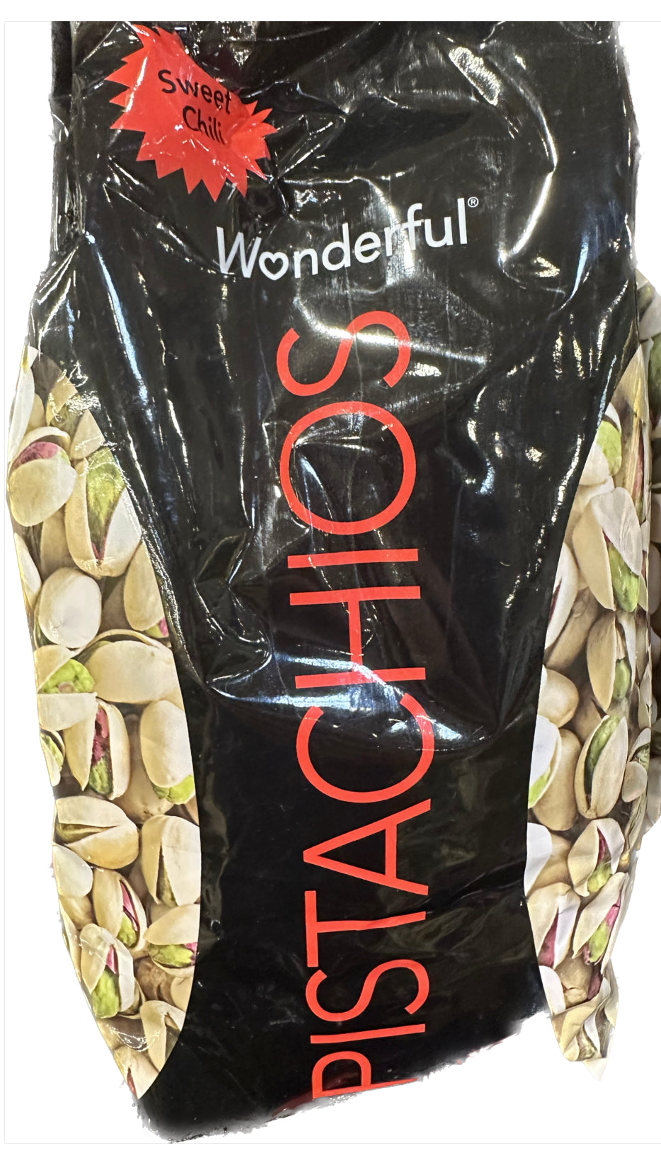 Wonderful Pistachios Sweet Chili flavor in-shell nuts, 14oz bag—California-grown, smoky, tangy, and protein-packed snack