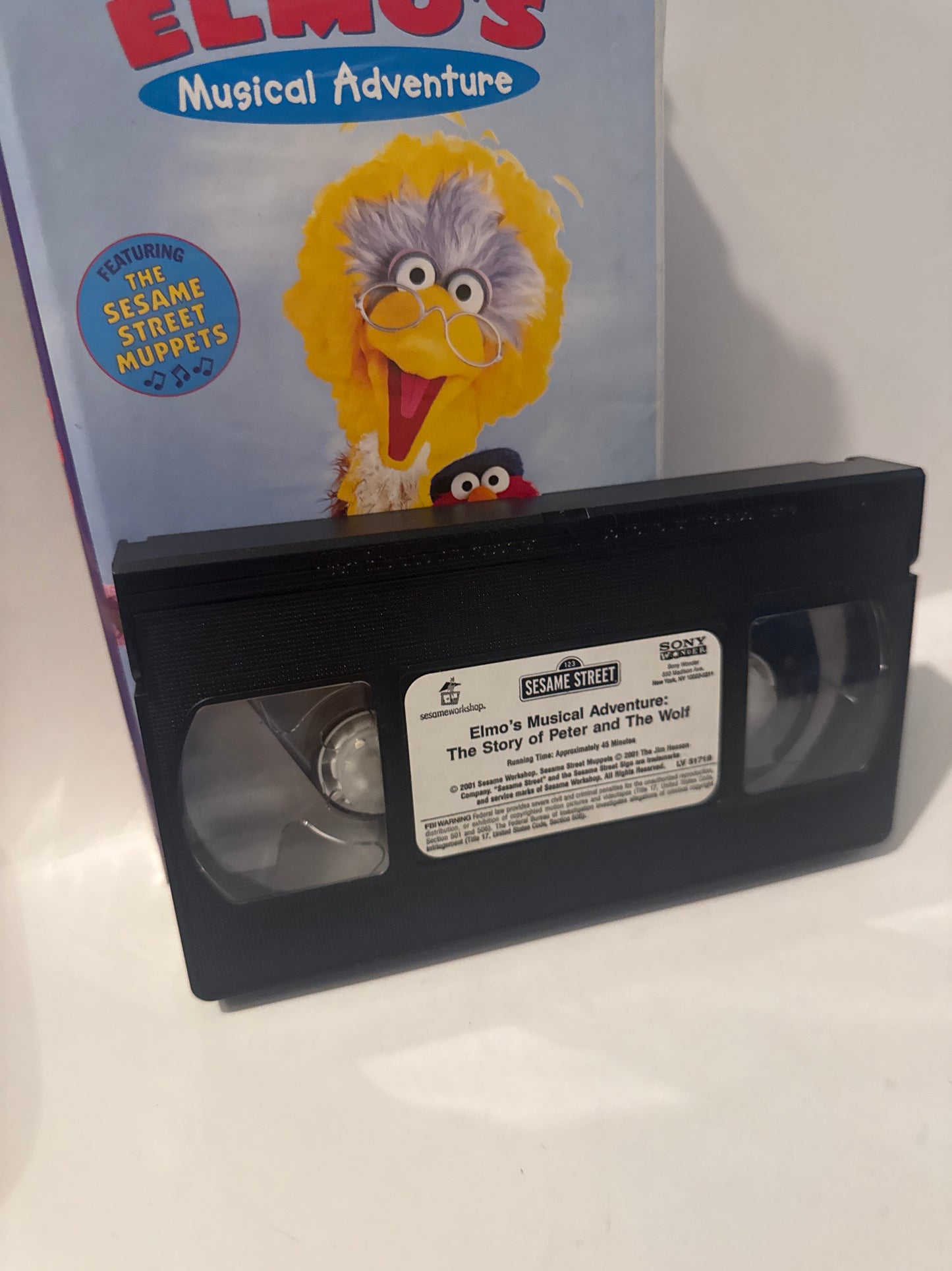 Elmo’s Musical Adventure VHS featuring Sesame Street Muppets and the story of Peter and the Wolf