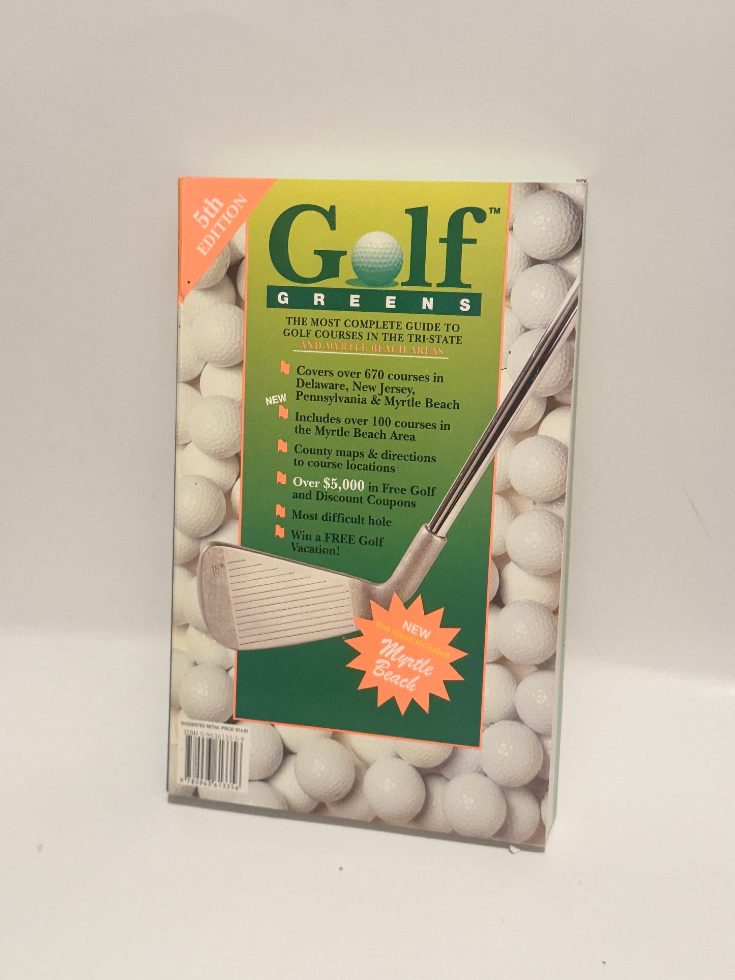 golf course guide book Golf Greens paperback showing putter and golf balls on cover for course info