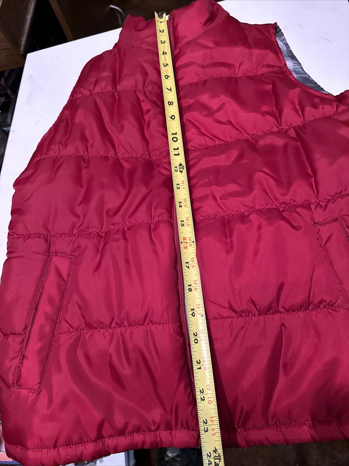Merona Red High Collar Zip Front Puffer Vest Size M