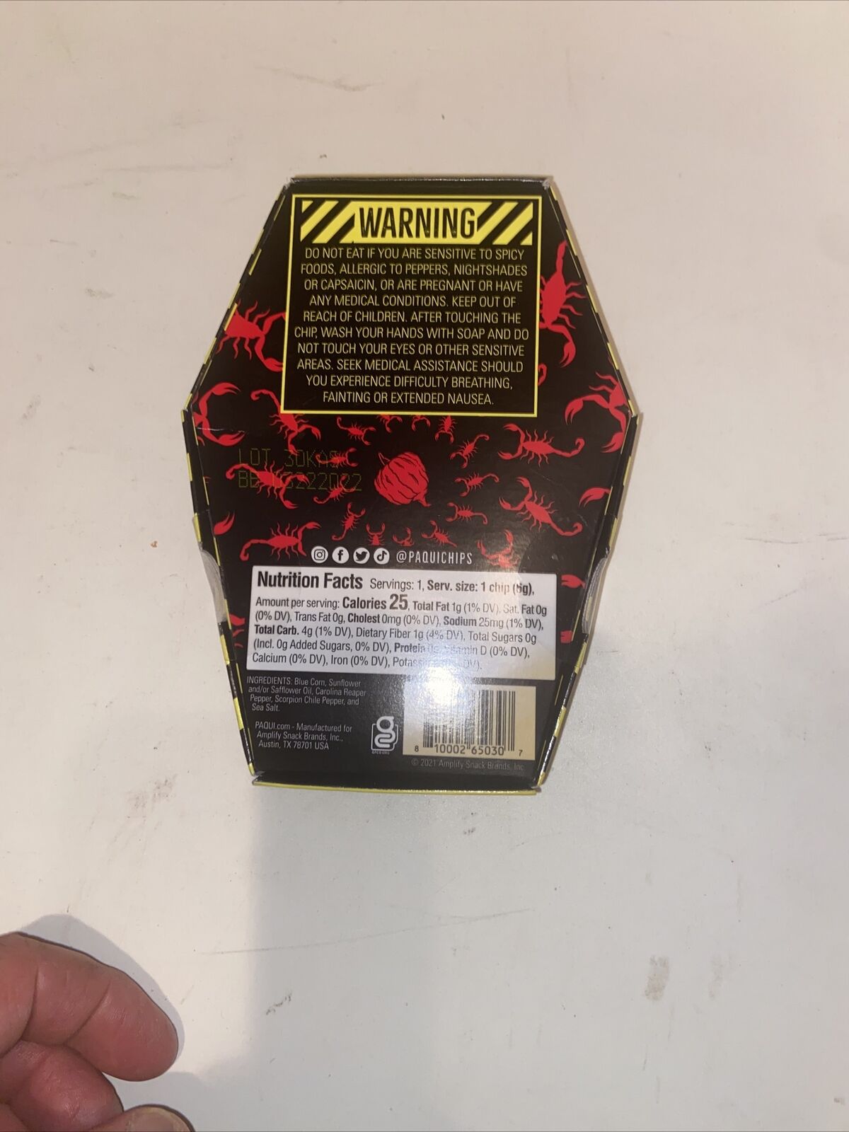 One Chip Challenge Paqui Carolina Reaper Pepper 2021 Worlds Hottest