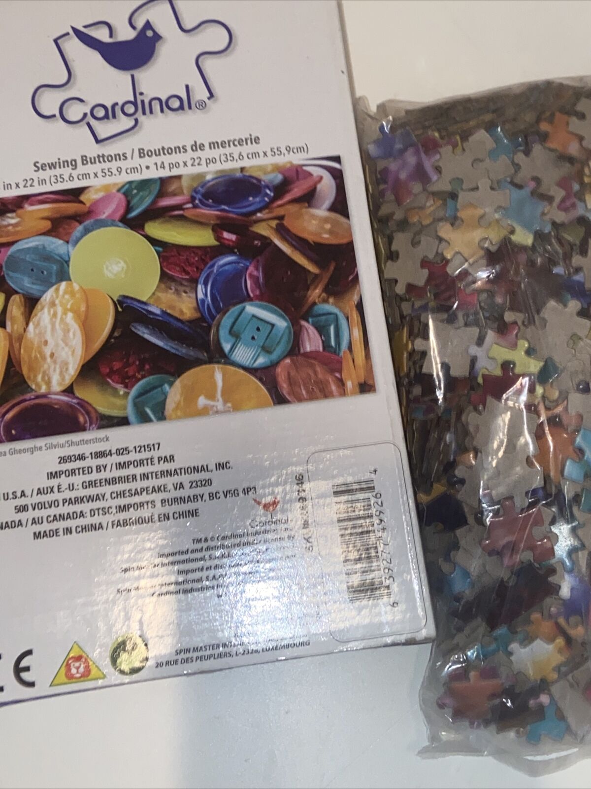 Cardinal Jigsaw Puzzle 1000 Button 1 set 7 confret