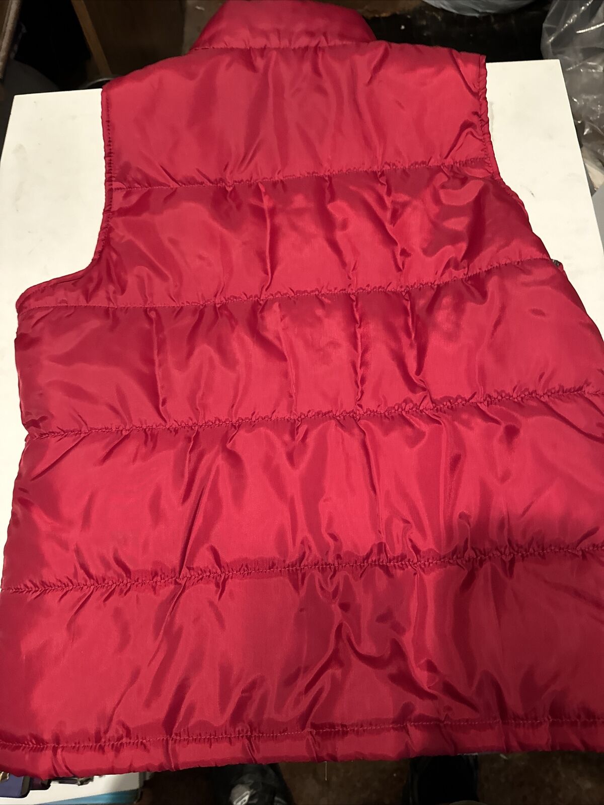 Merona Red High Collar Zip Front Puffer Vest Size M
