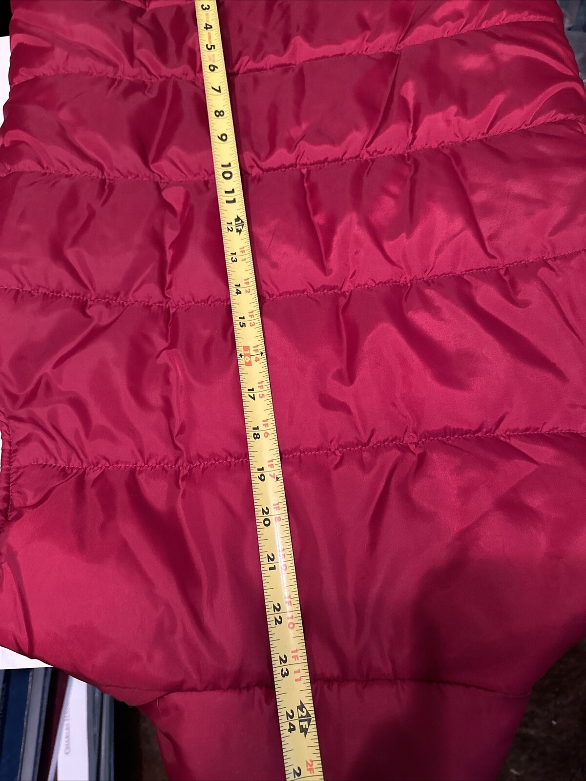 Merona Red High Collar Zip Front Puffer Vest Size M