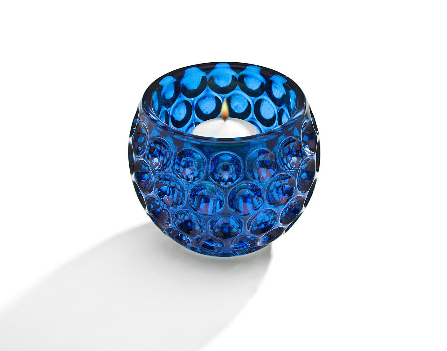 StudioSilversmiths 44276 Circle Design Votive Bowl - Blue