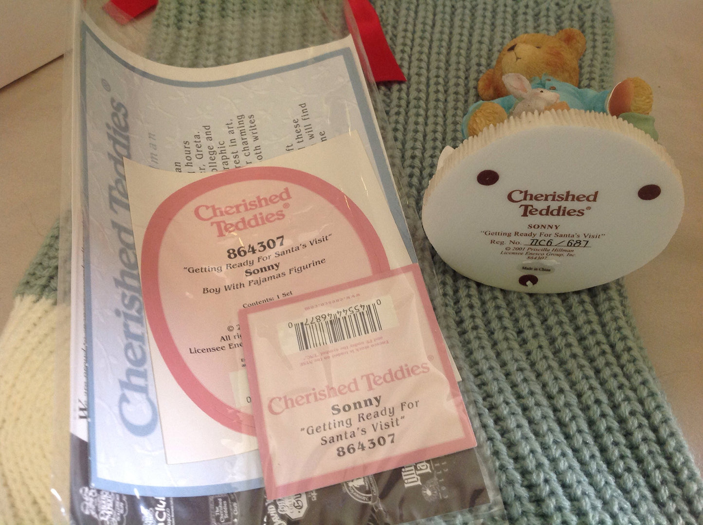 Cherished Teddies.......... Sonny... Getting Ready For Santas Visit....... Gift Set