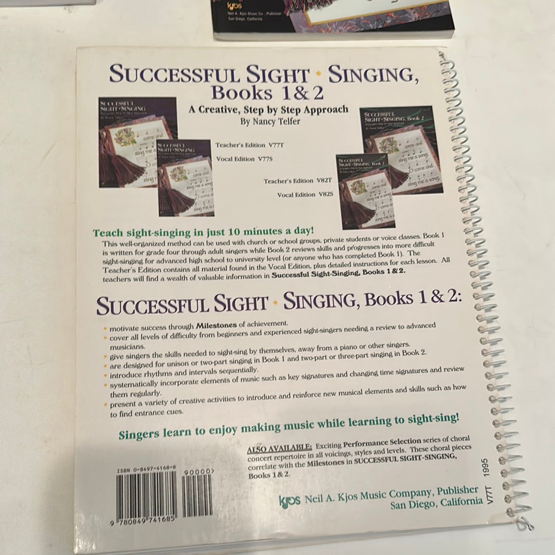 V77T - SUCCESSFUL SIGHT SINGING BOOK 1 TEACHER'S EDITION By Nancy Telfer