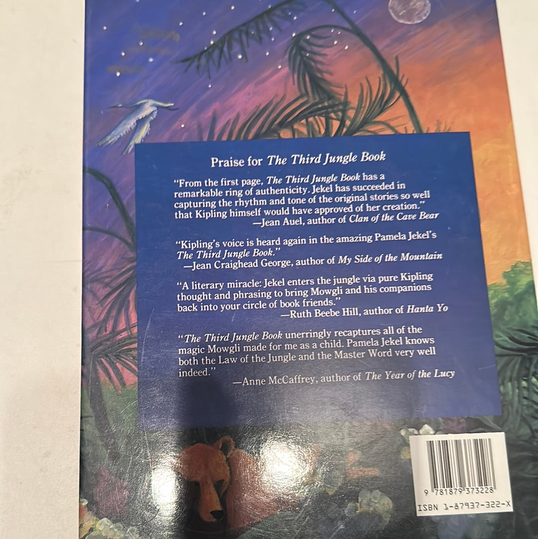 Back cover of rare jungle adventure books The Third Jungle Book with author praise and barcode