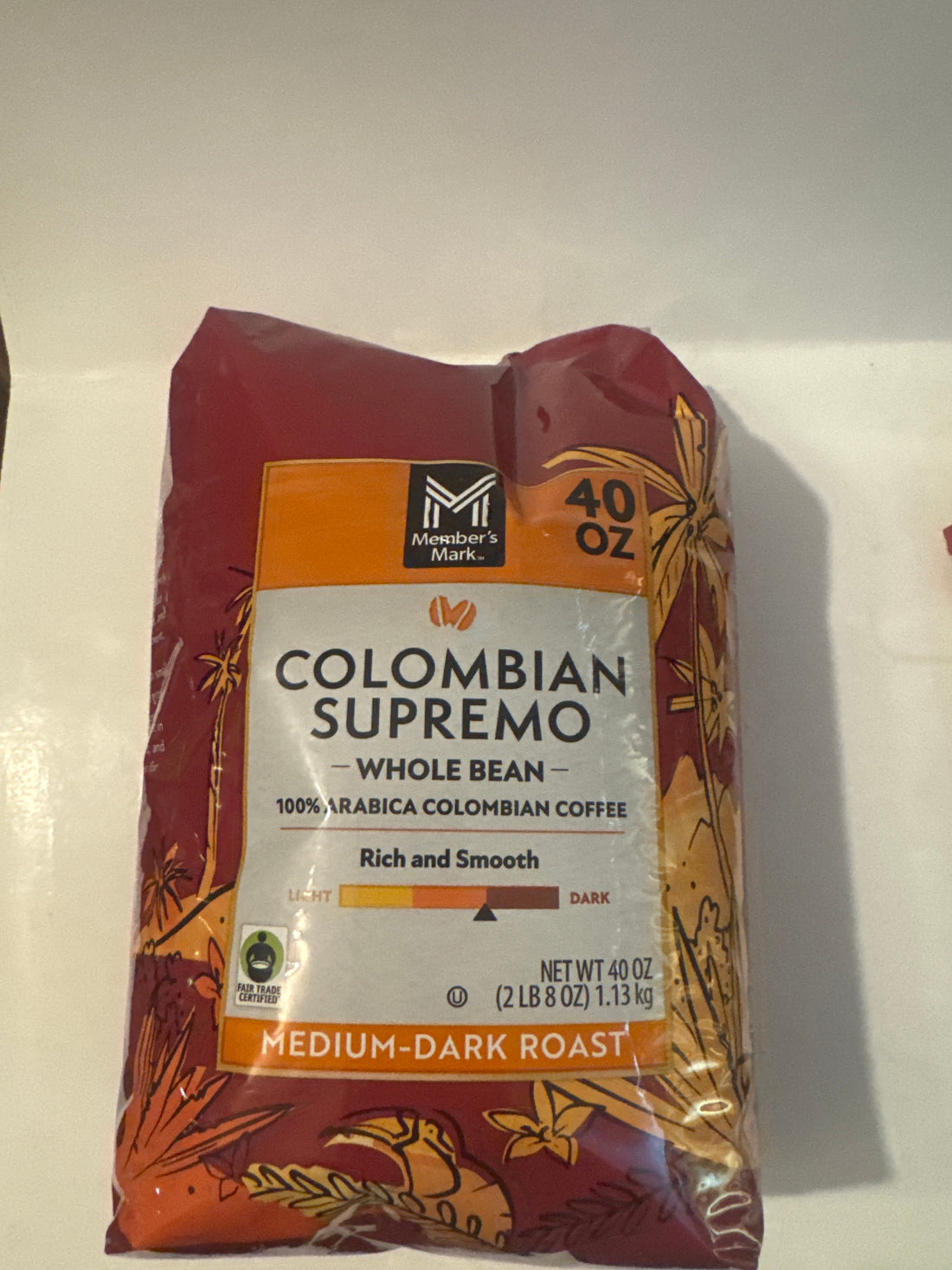 Colombian Supremo whole bean coffee