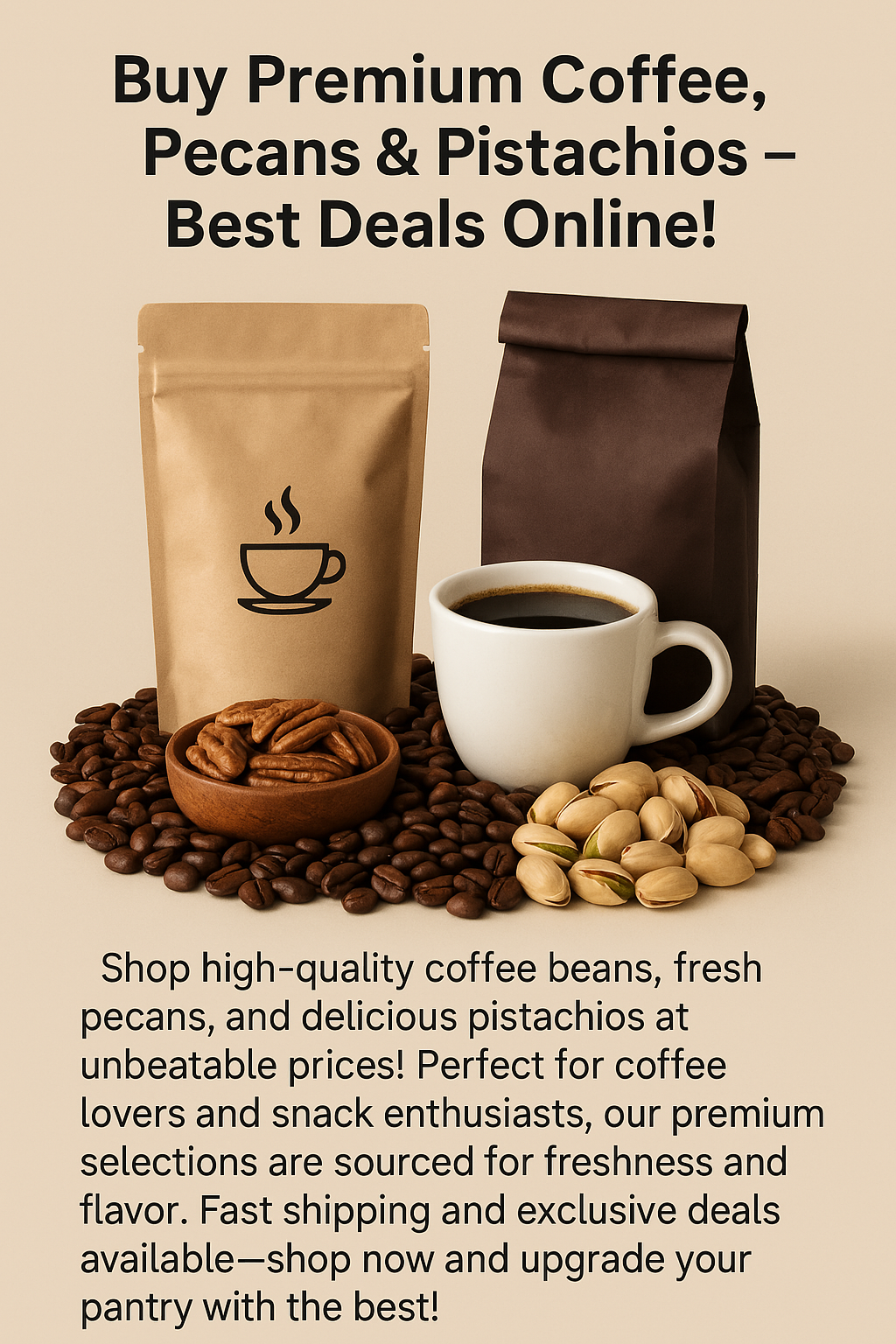 Shop Premium Coffee, Pecans & Pistachios – Best Deals Online!