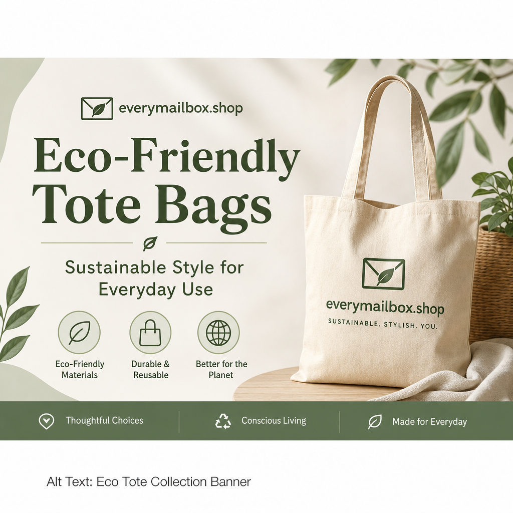 Eco‑friendly tote bags in neutral colors — sustainable everyday carry collection designed by EveryMailbox.shop