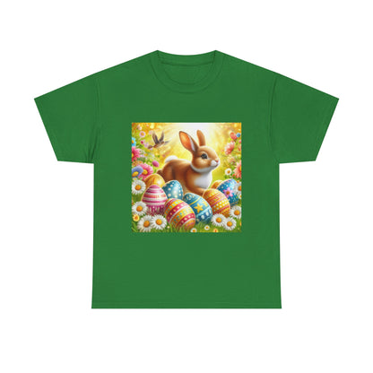 Easter Bunny Unisex Heavy Cotton Tee - Colorful Spring Design