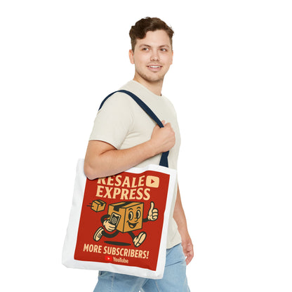 Resale Express Tote - More subscribers Red Cartoon Design
