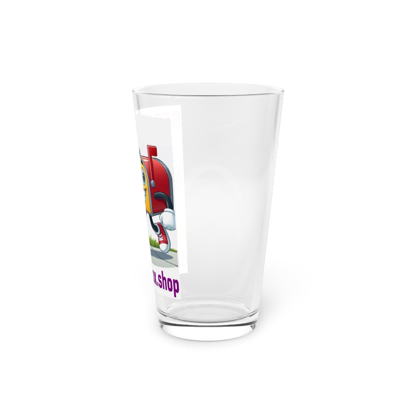 Pint Glass with Funny Mailbox Design, 16oz