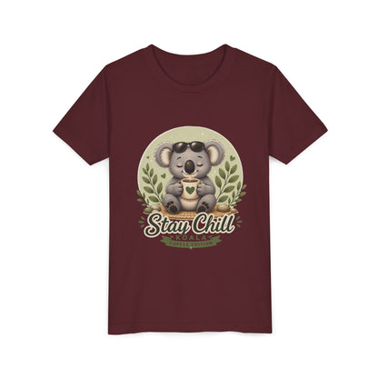 Stay Chill Koala Youth T-Shirt | Cute Kids Graphic Tee | Funny Animal Shirt for Boys Girls | Soft Children's Tee S–XL