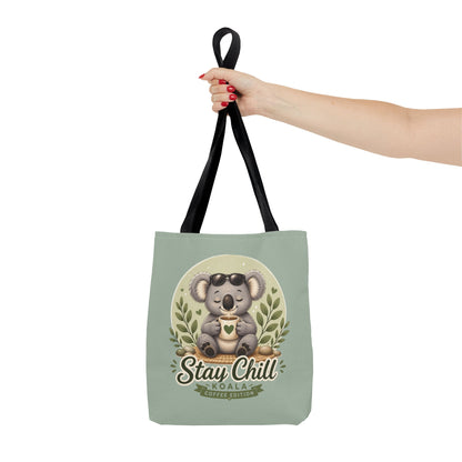 Stay Chill Koala Tote Bag | Cute Relaxing Animal AOP Tote | Eco-Friendly Canvas Tote Bag | Funny Koala Gift Idea for Animal Lovers