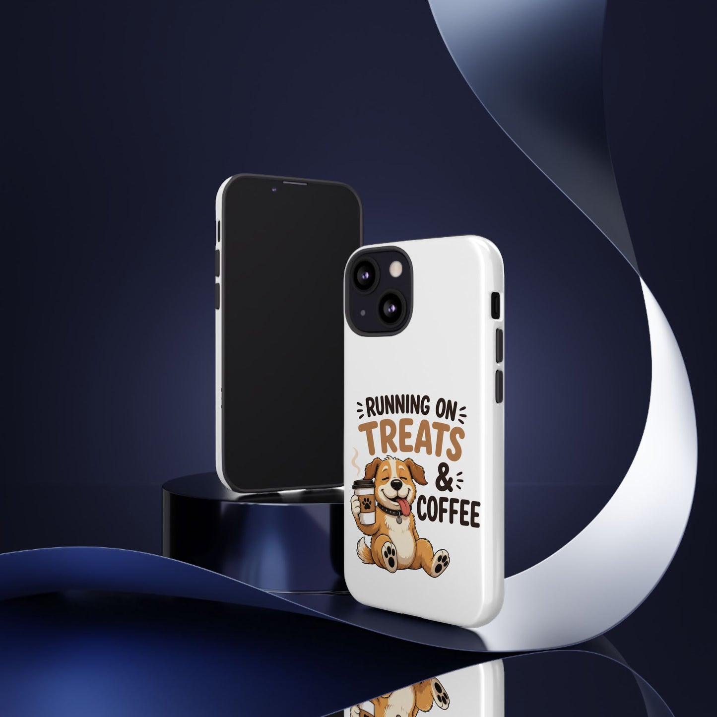Running on Treats & Coffee Phone Case | Cute Dog Design for iPhone & Samsung