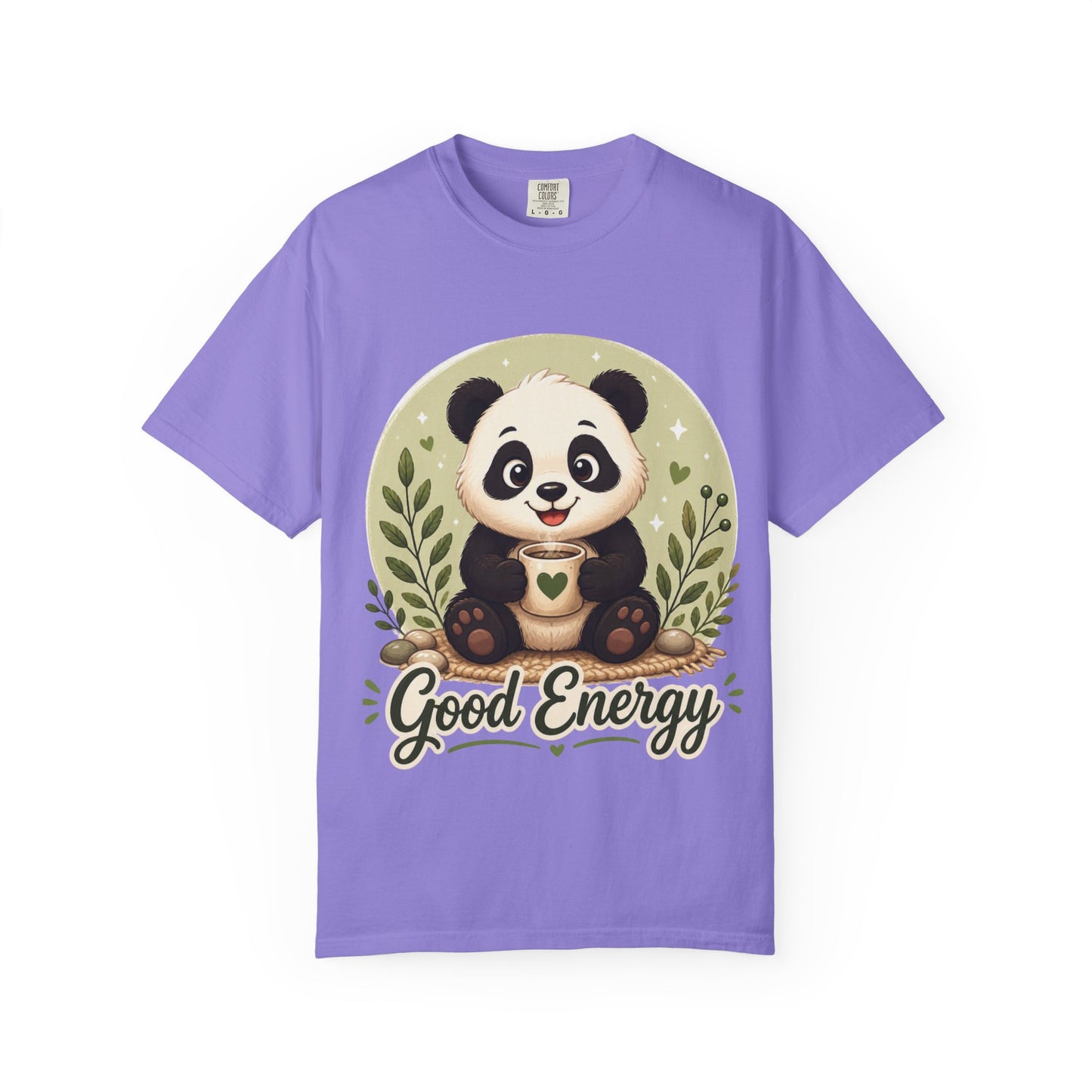 Good Energy Panda T-Shirt | Positive Vibes Cute Panda Graphic Tee for Women Men | Funny Motivational Animal Shirt | Soft Unisex Tee S–2XL