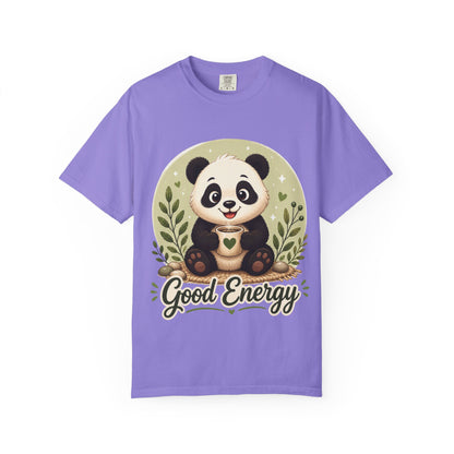 Good Energy Panda T-Shirt | Positive Vibes Cute Panda Graphic Tee for Women Men | Funny Motivational Animal Shirt | Soft Unisex Tee S–2XL