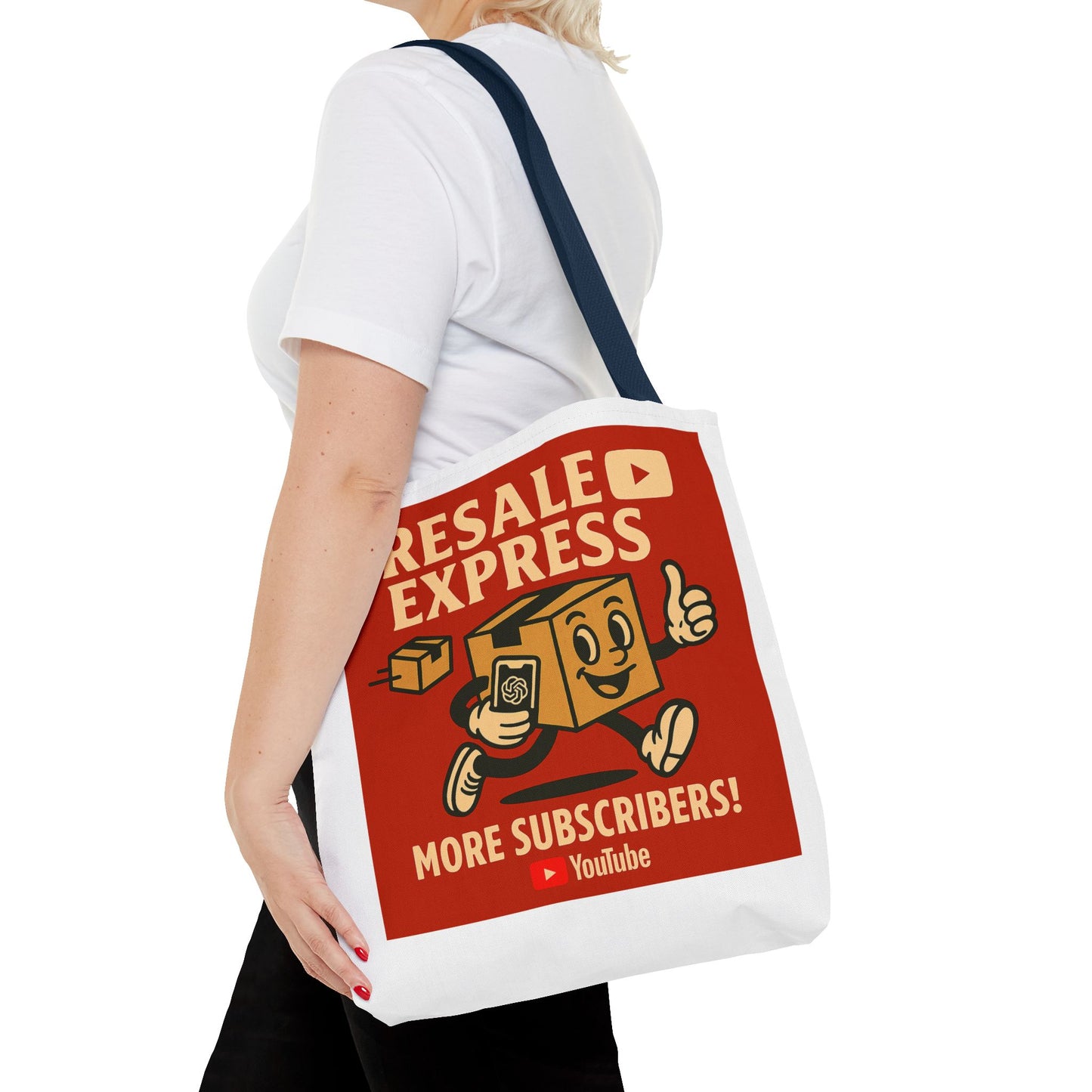 Resale Express Tote - More subscribers Red Cartoon Design