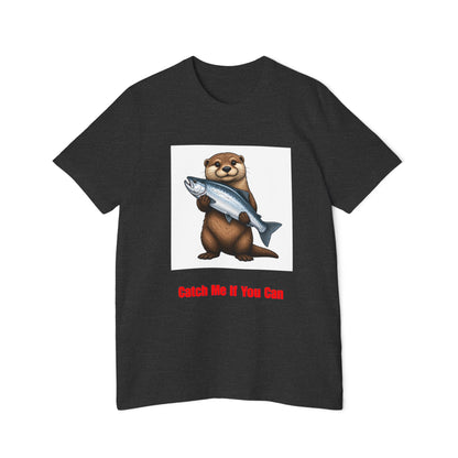Otter Holding Salmon T-Shirt | "Catch Me If You Can" Funny Fishing Tee