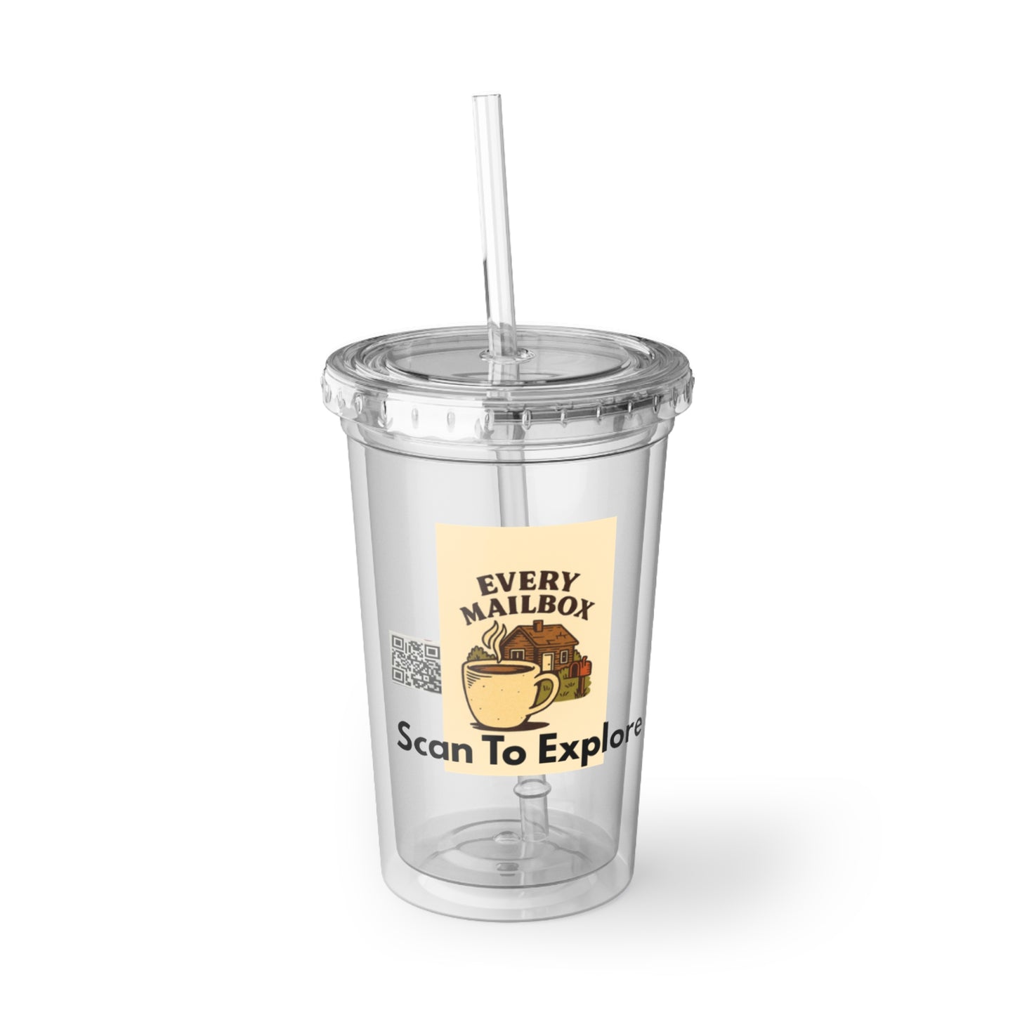 Suave Acrylic Cup – Coffee Design with Scan-to-Explore Link