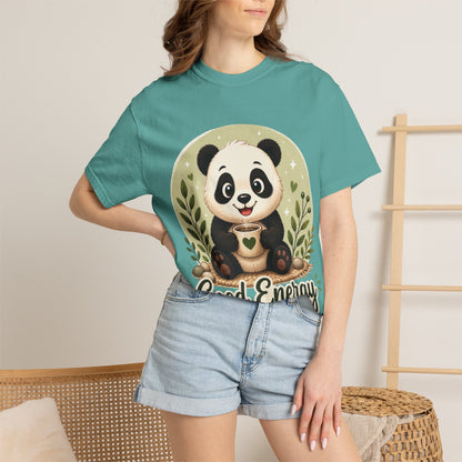 Good Energy Panda T-Shirt | Positive Vibes Cute Panda Graphic Tee for Women Men | Funny Motivational Animal Shirt | Soft Unisex Tee S–2XL