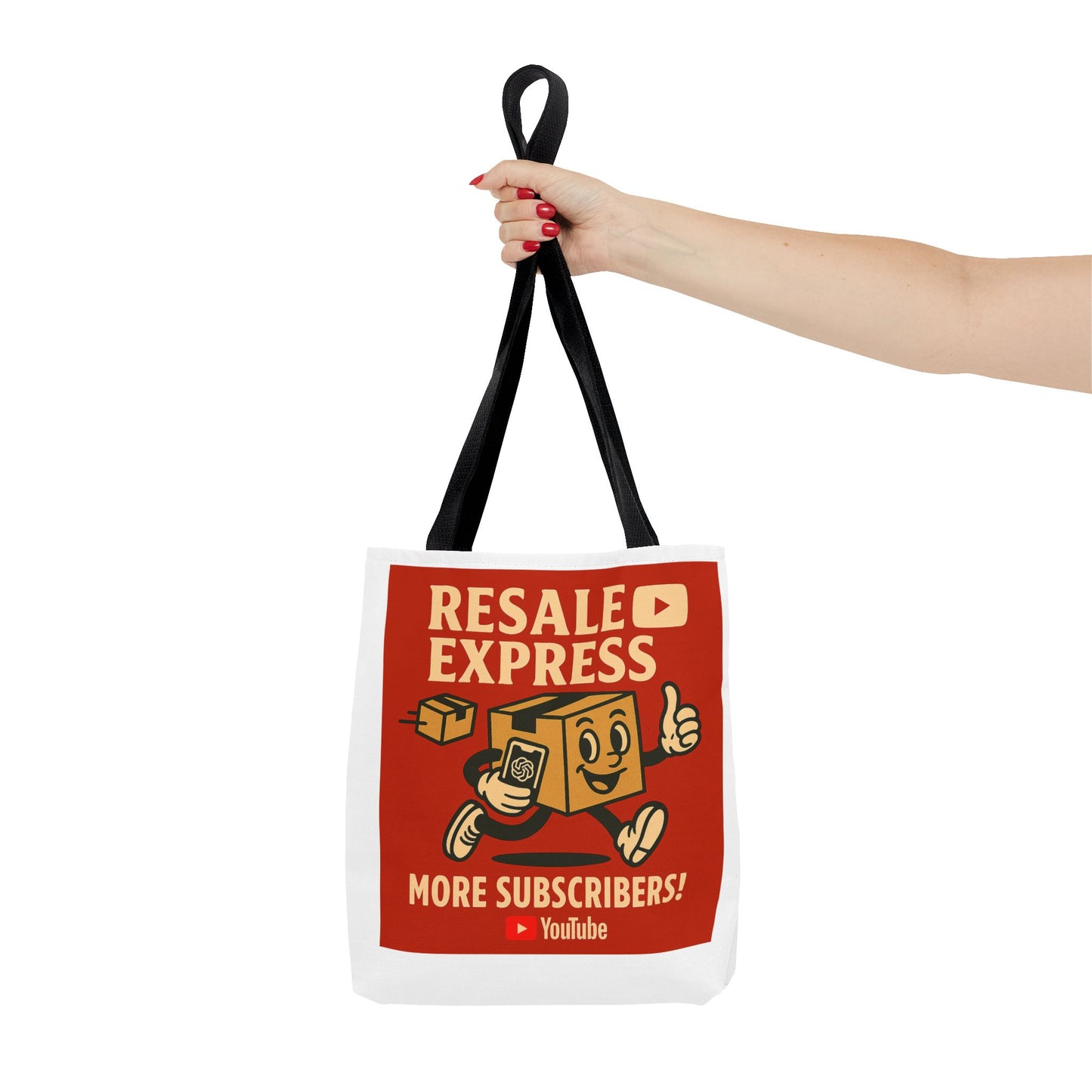 Resale Express Tote - More subscribers Red Cartoon Design
