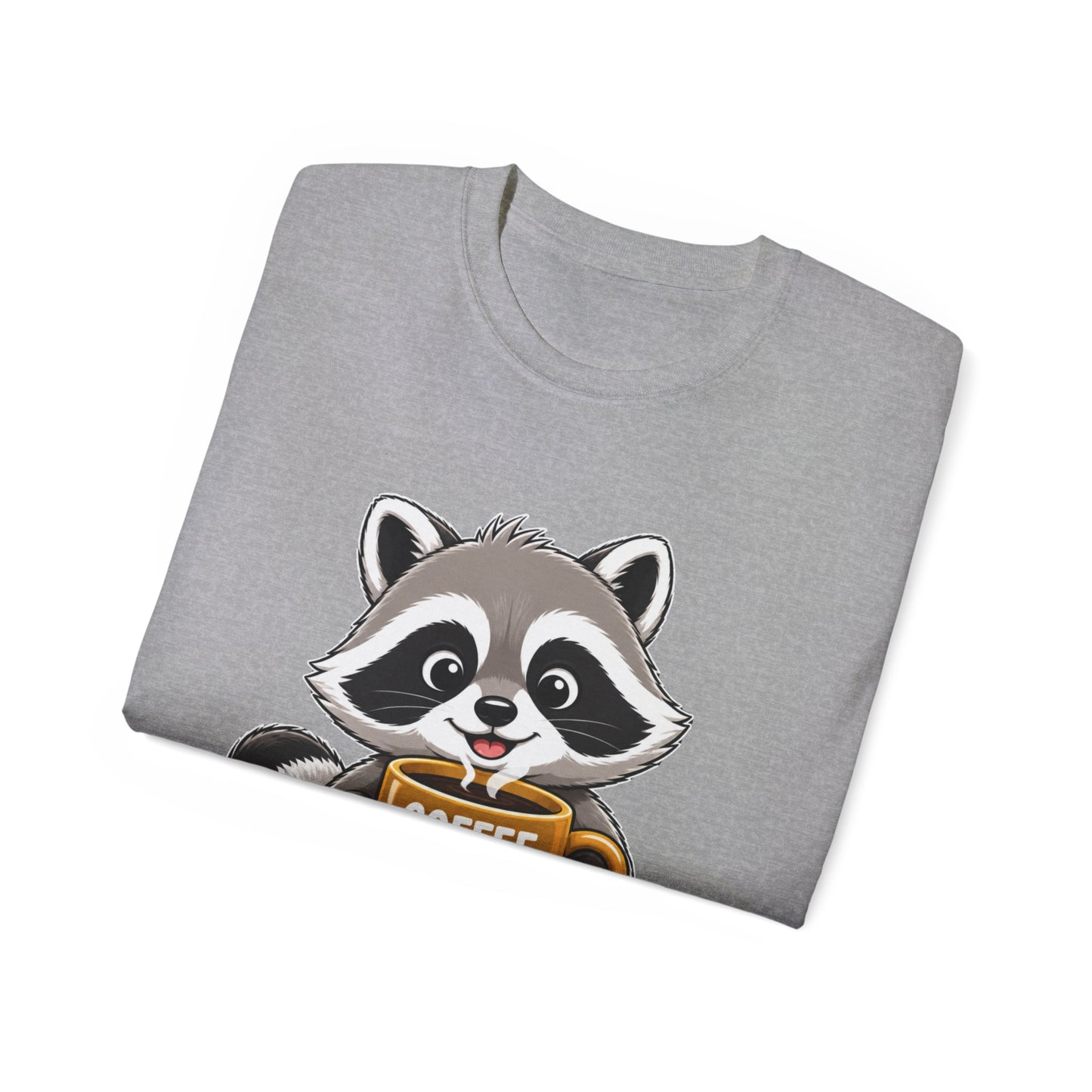 Cute Raccoon 'Coffee Makes Me Happy' Tee